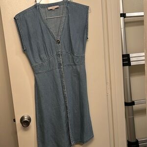 Denim look- linen blend dress